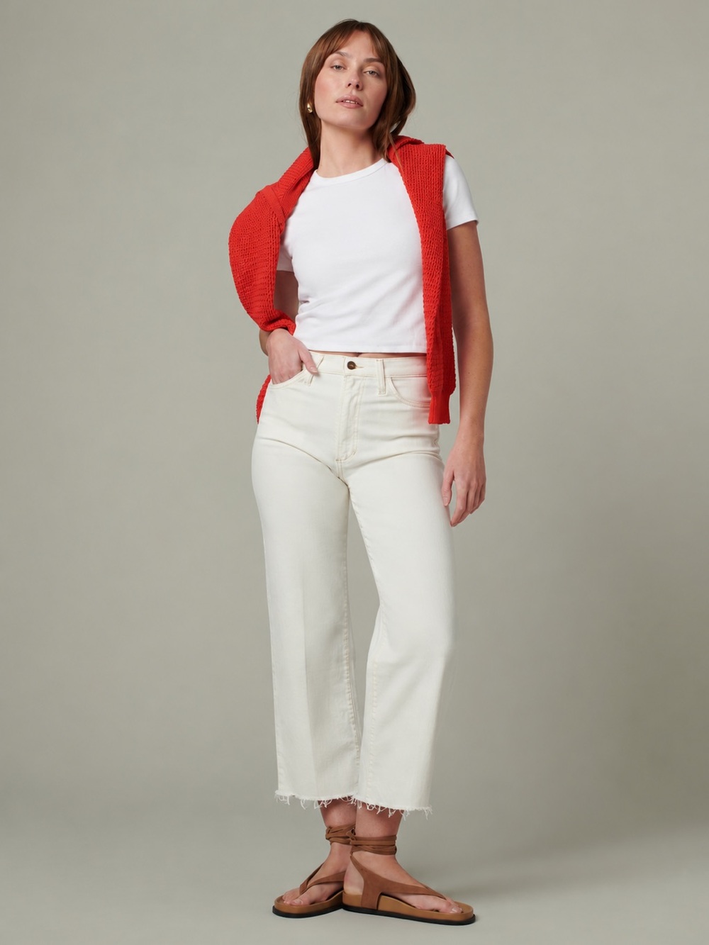 Joe’s Jeans The Blake High Rise Wide Leg Crop Milk Size 24 EUC